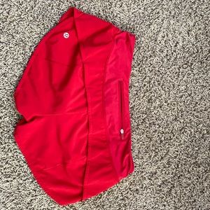 Red Lululemon shorts size 6 Reg